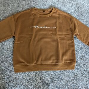 New! Shein Women's Brown Sweater 'Freedom'